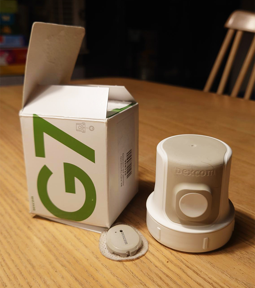 Kartong, plastapplikation och sensor som anv&auml;nds vid diabetes